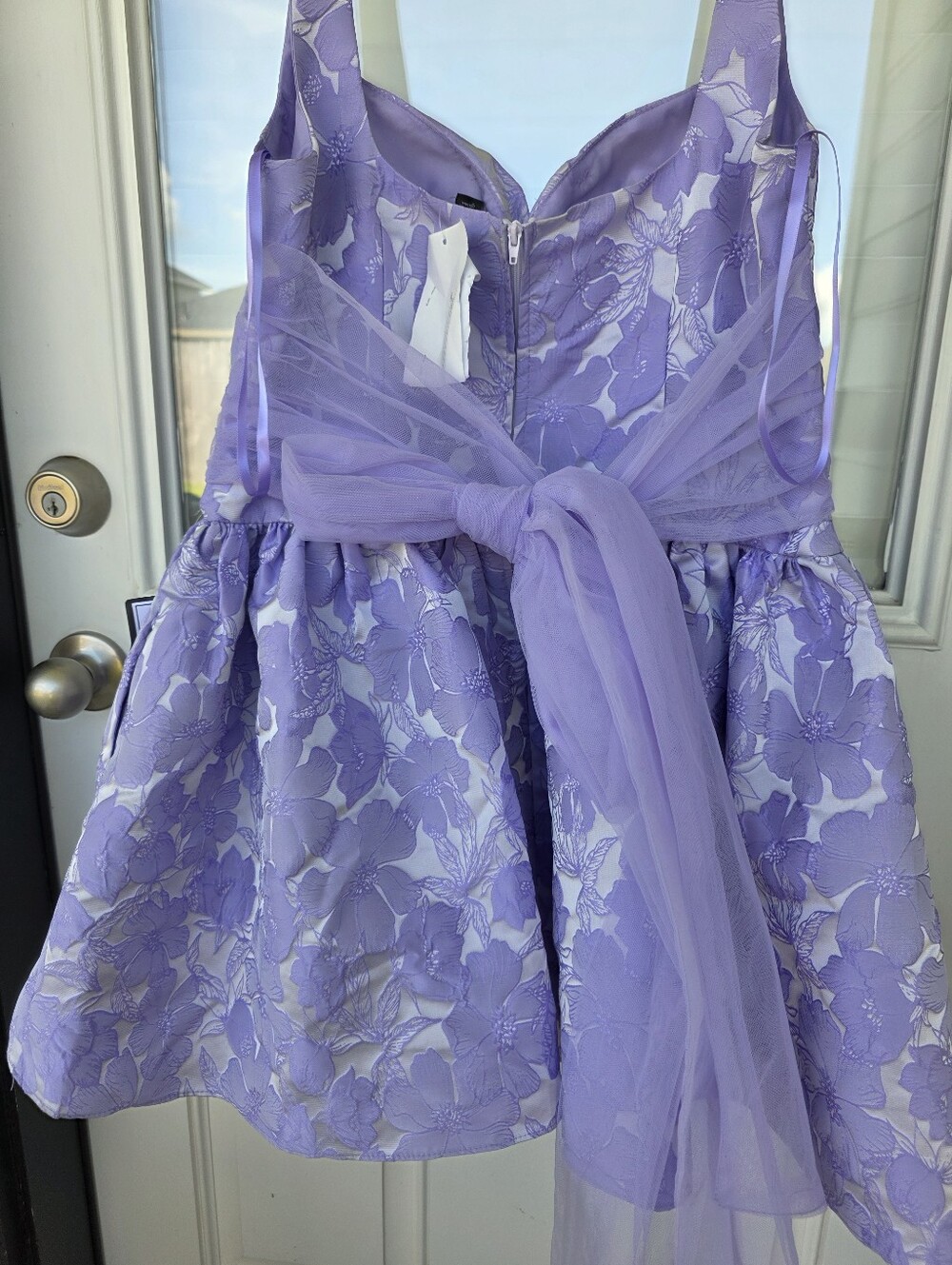 B. Darlin Floral Fit & Flare Dress Juniors 13/14 Lilac Sleeveless Party NWT $139 - Picture 11 of 12